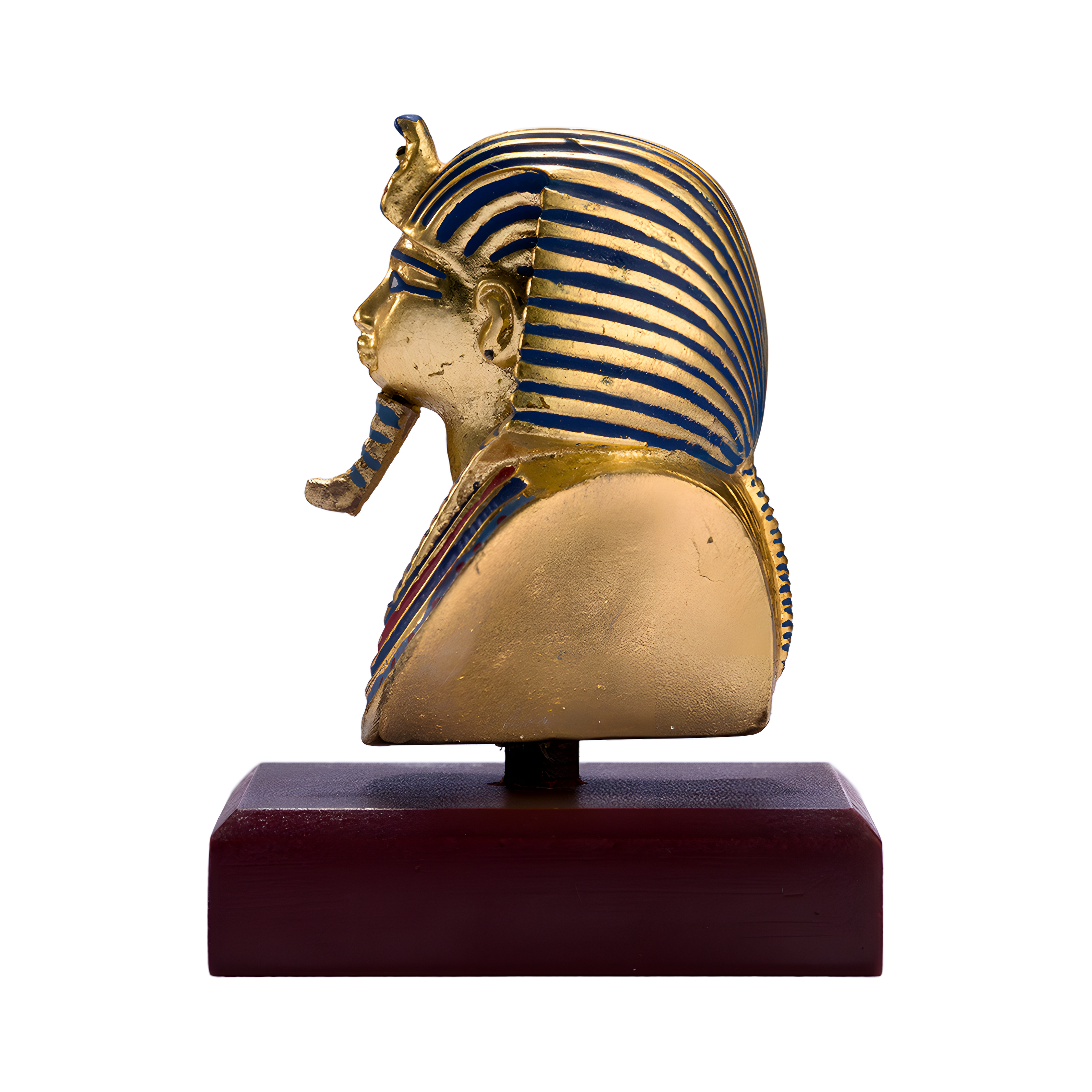 Tutankhamun Golden Mask | Handcrafted Egyptian Replica with Wooden Base