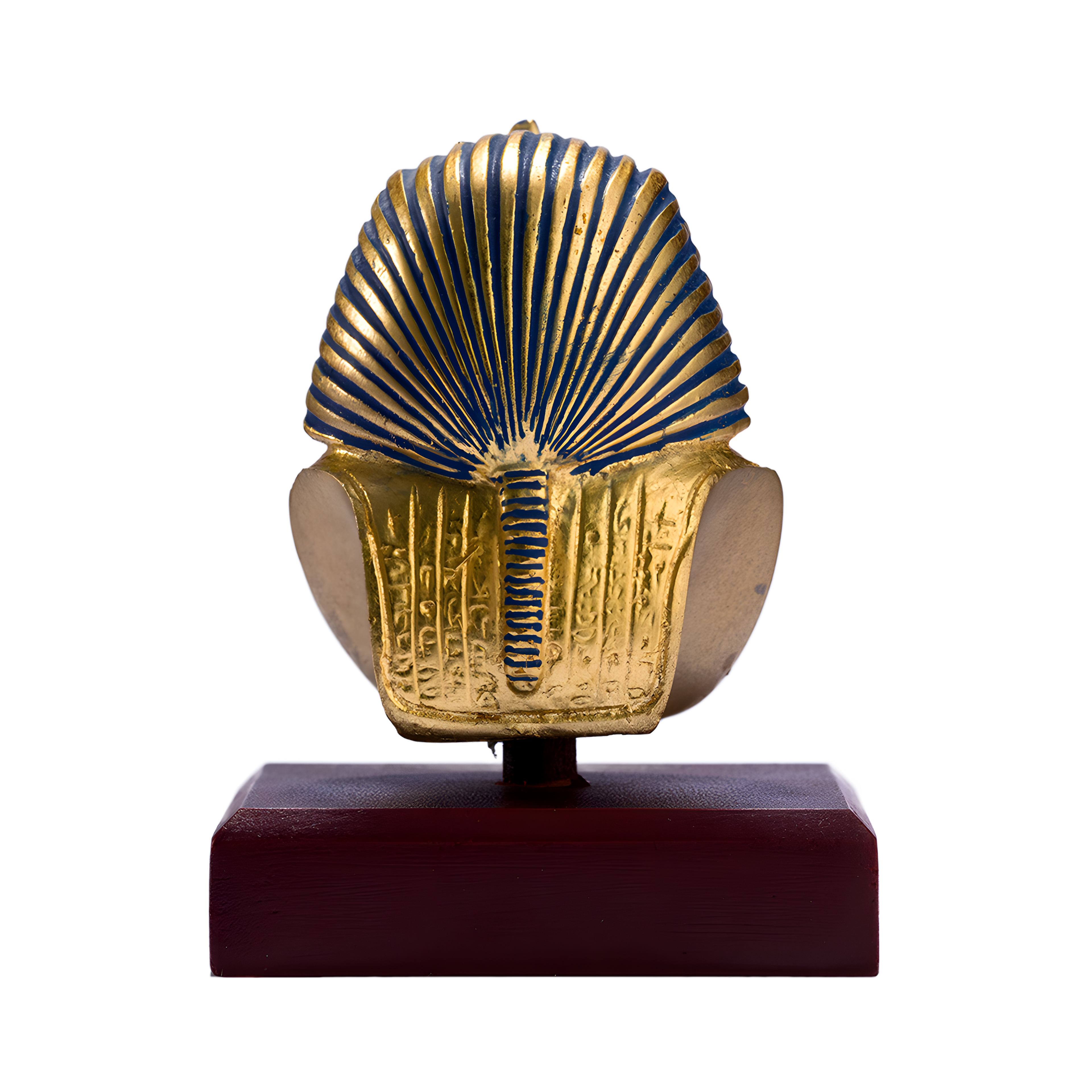 Tutankhamun Golden Mask | Handcrafted Egyptian Replica with Wooden Base